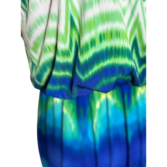 Donna Ricco 10 Tropical Ikat Sleeveless Maxi Dress Boho Style Vacation Summer - Picture 4 of 11